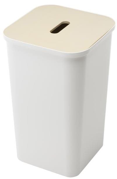 ORTHEX COLLECT Koš na prádlo, odpad 53 l bílý + dřevené víko