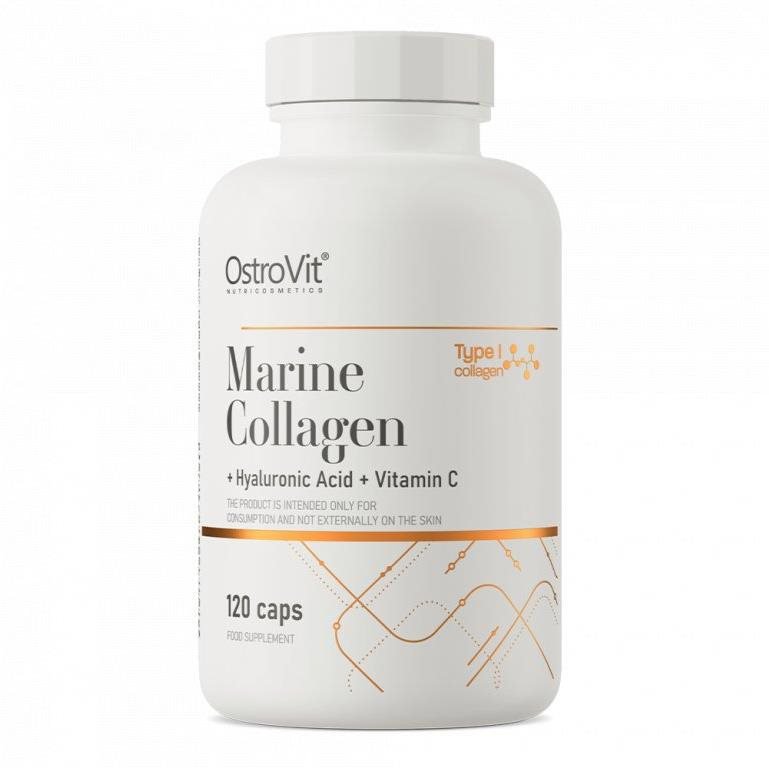 OstroVit Mořský kolagen s kyselinou hyaluronovou a vitamínem C, 120 kapslí