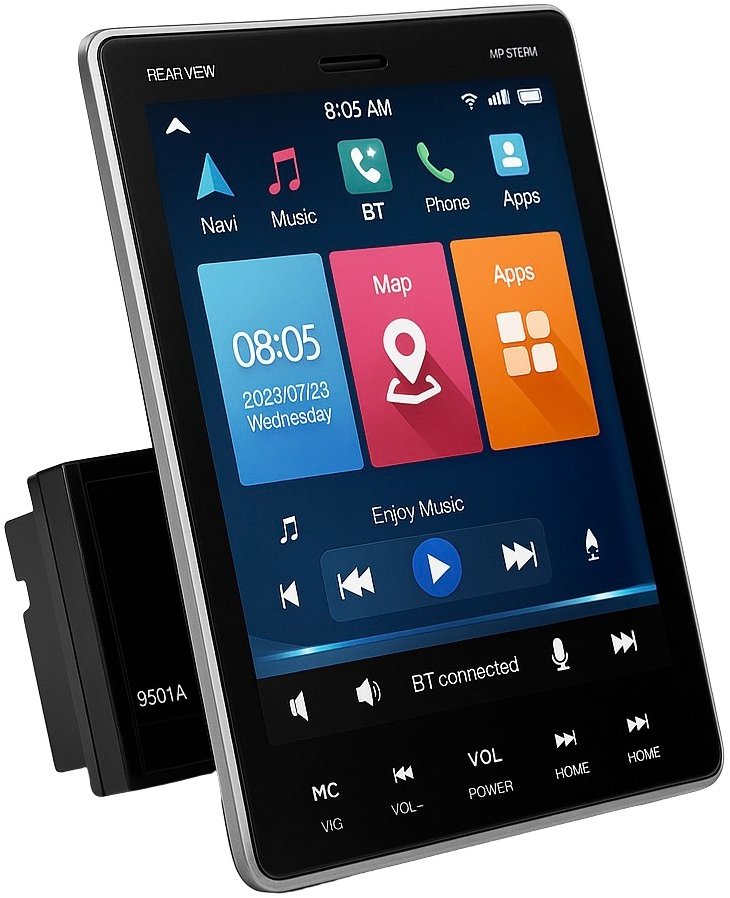 Mekede 2Din Autorádio 9,7" CarPlay, Android Auto, 2GB RAM, Bluetooth, WiFi, GPS, velká obrazovka