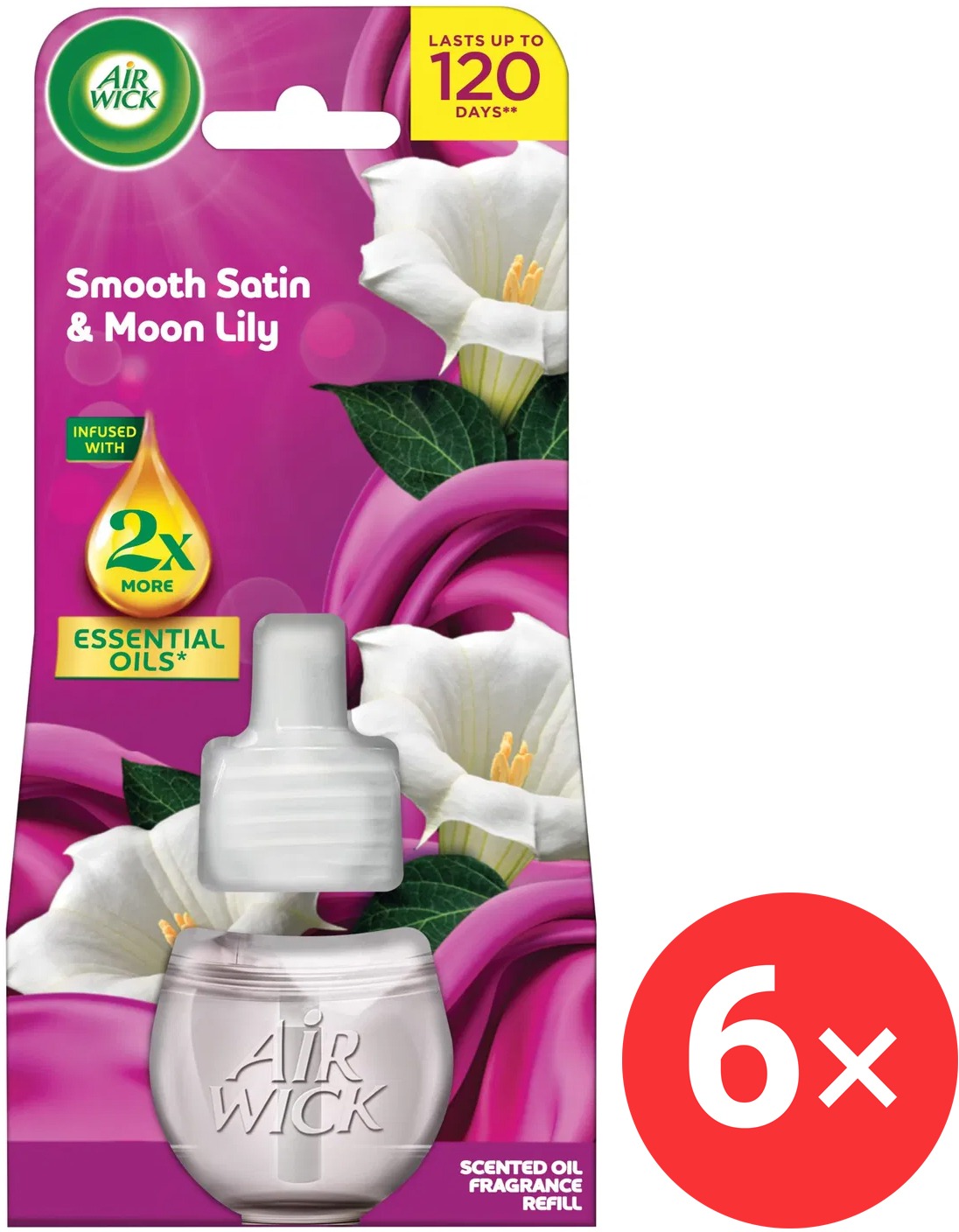 AIR WICK Electric náplň Jemný satén a Měsíční lilie 6x19 ml