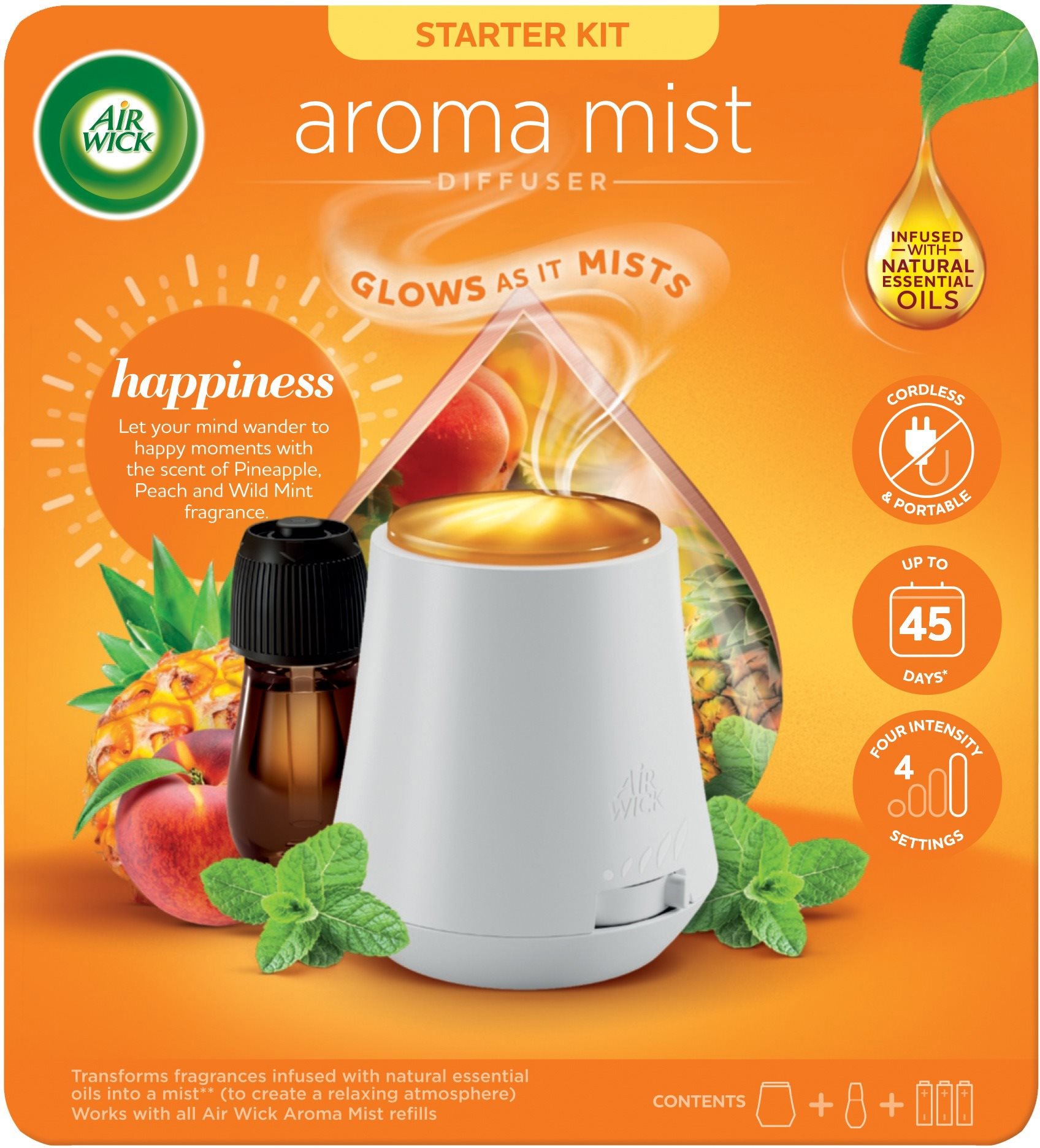 AIR WICK Aroma difuzér, bílý + náplň Šťastné chvilky