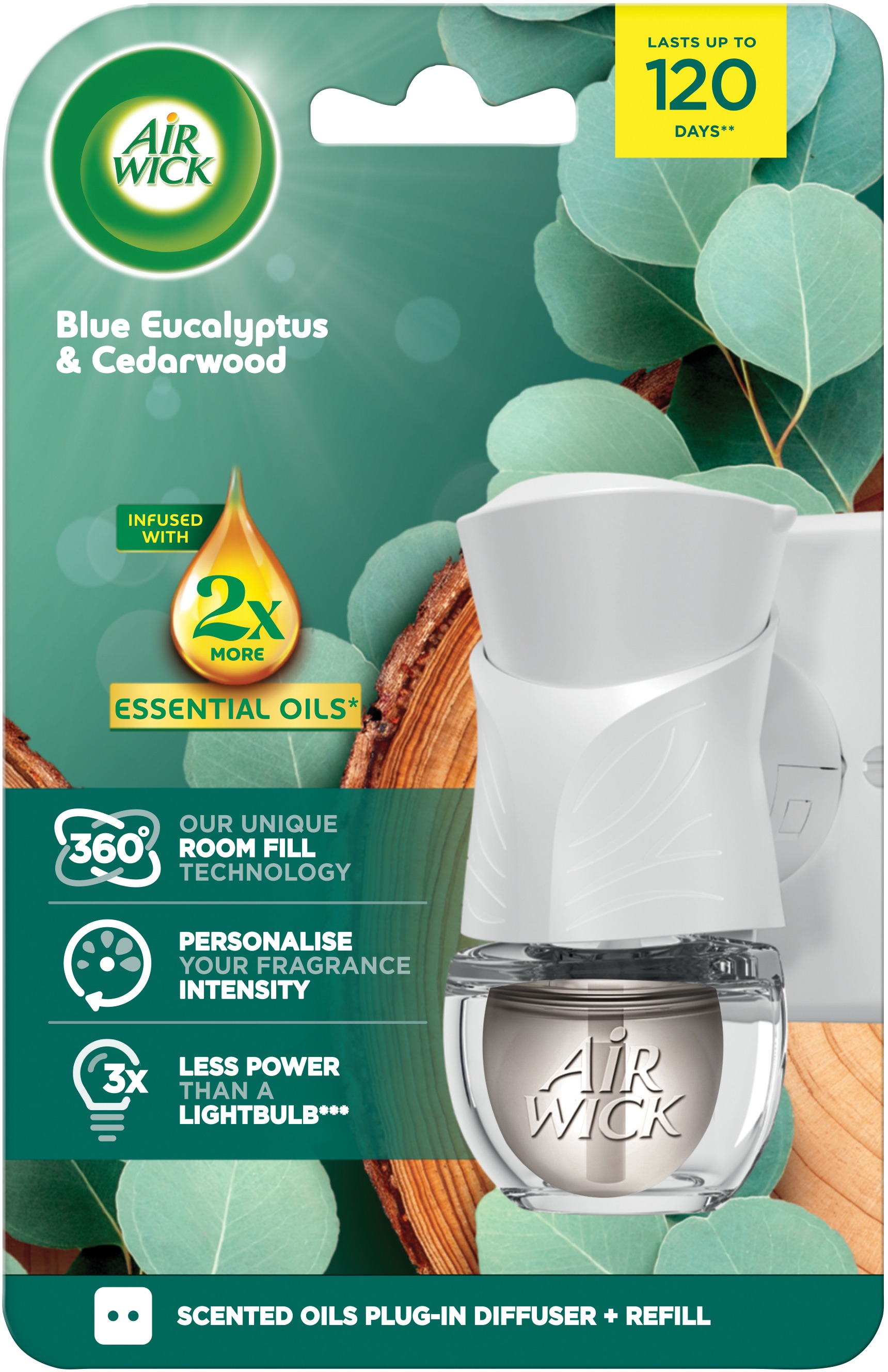 AIR WICK Electric komplet Eukalyptus a cedrové dřevo 19 ml