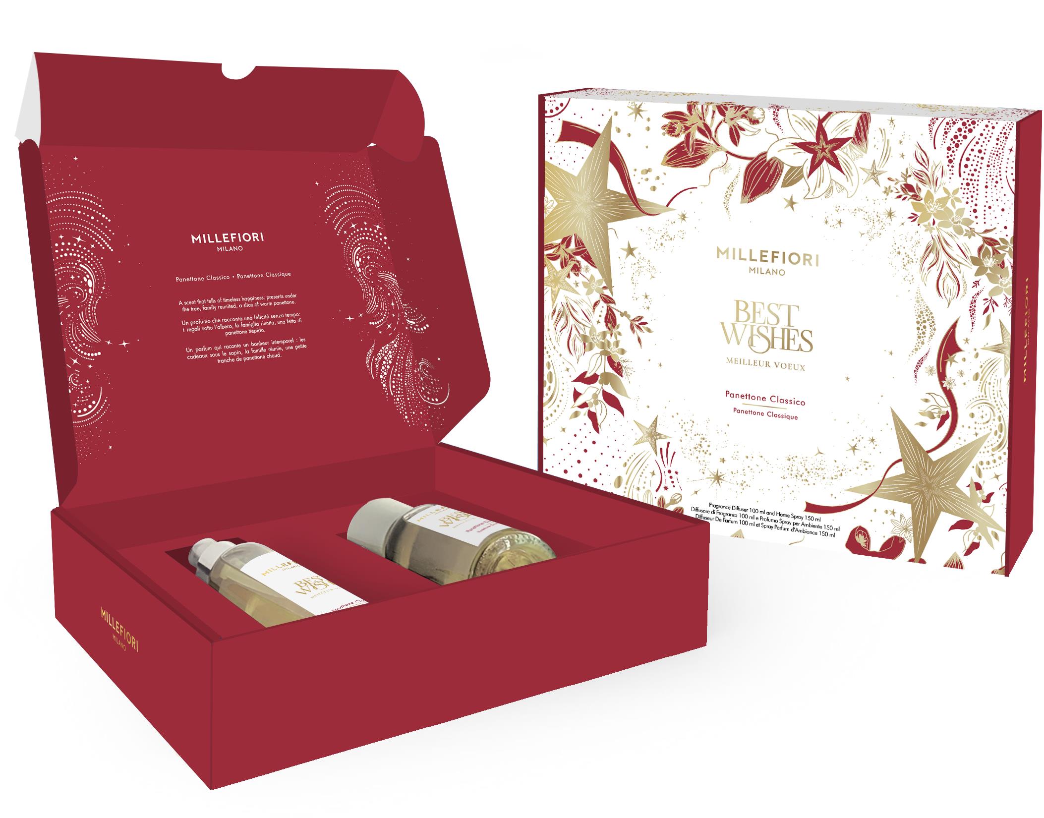 MILLEFIORI MILANO Panettone Classico vánoční set 100 + 150 ml