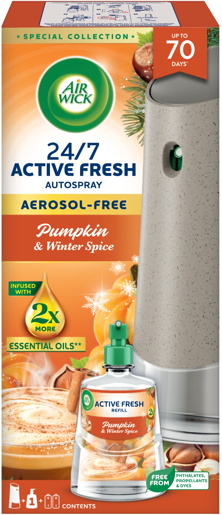 AIR WICK Active Fresh Automatic Dýně a podzimní koření 228 ml
