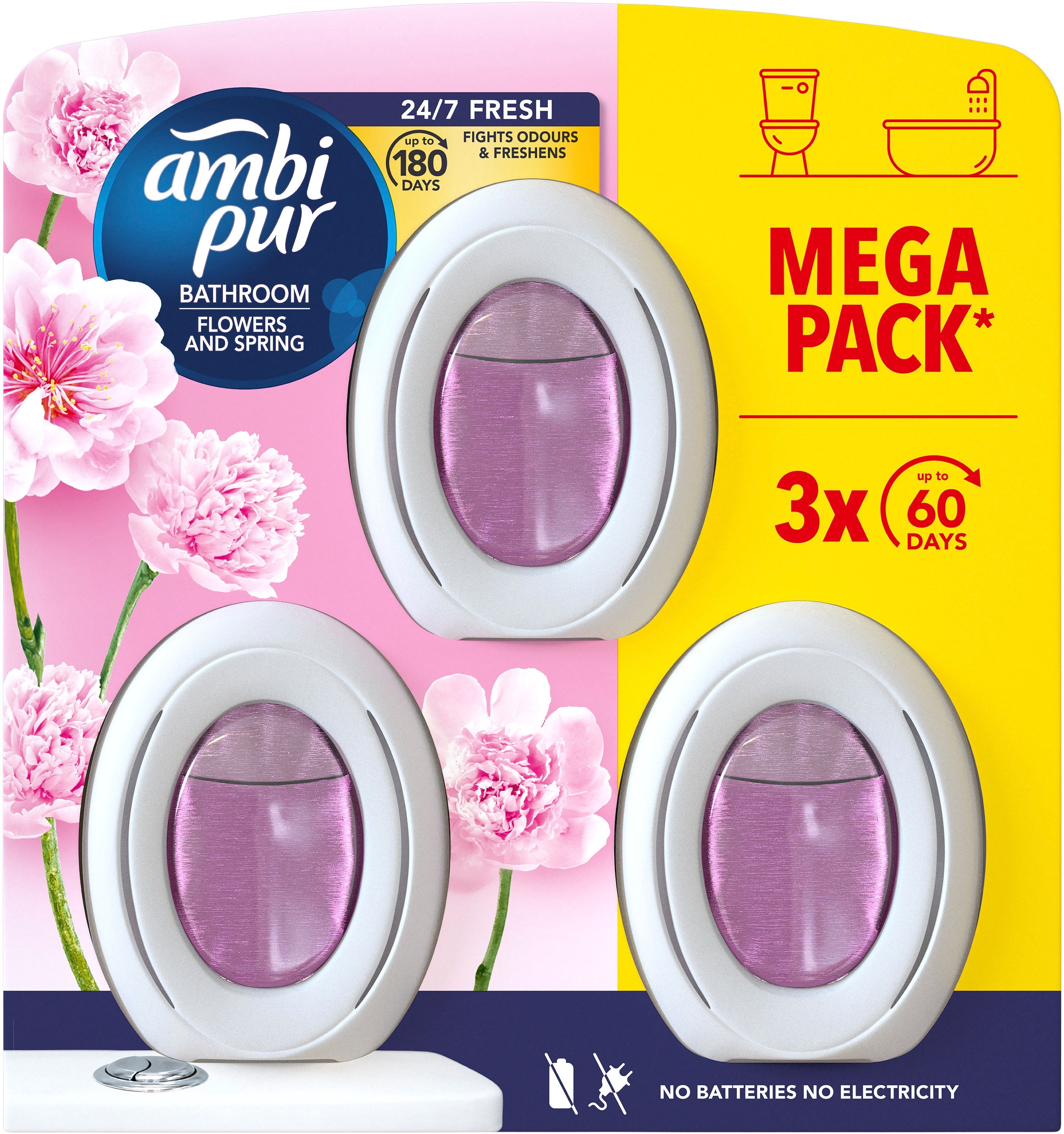 AMBI PUR Bathroom Flowers and Spring 3 × 24 ml
