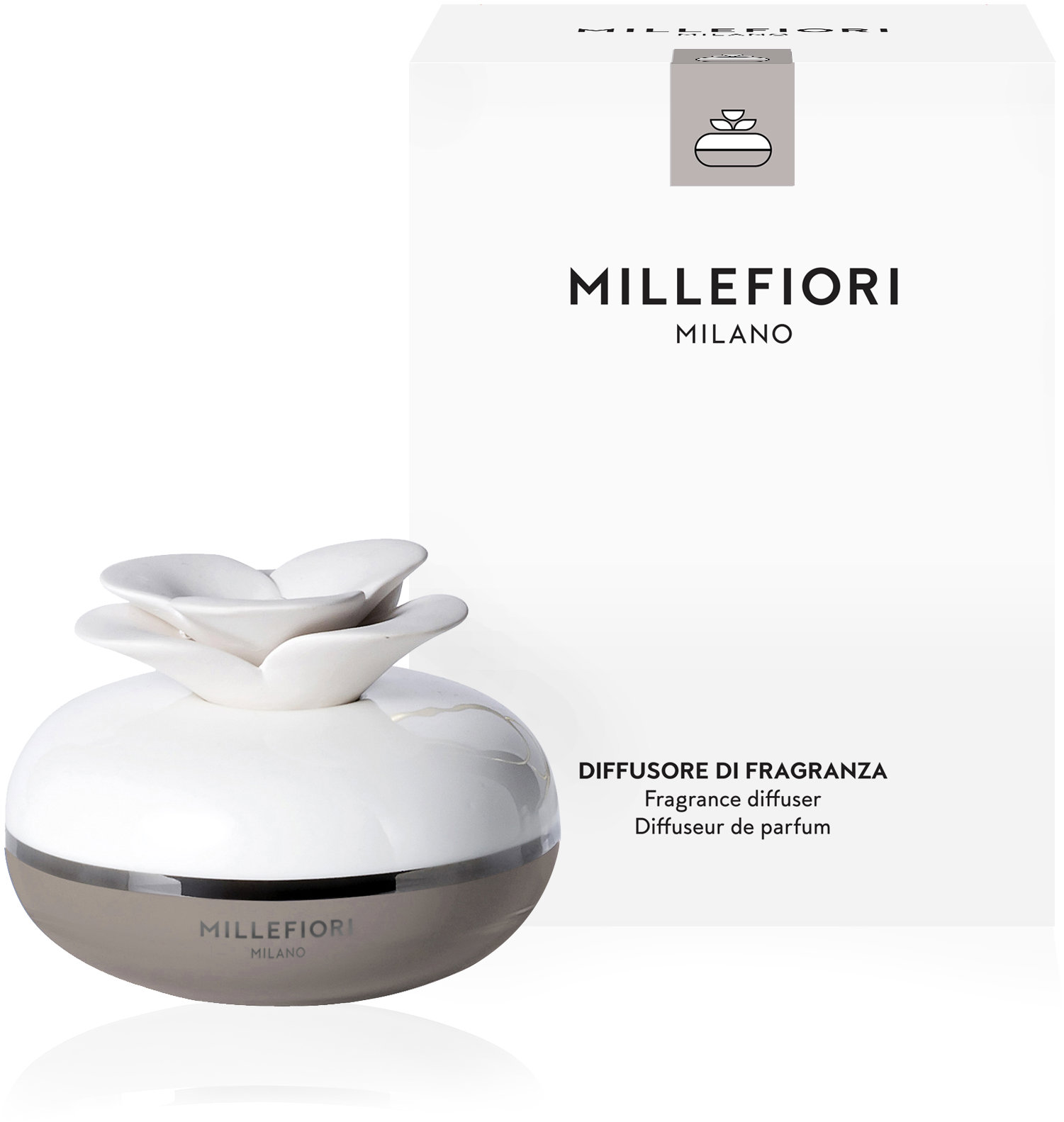 MILLEFIORI MILANO Air Design Flower dove grey 130 ml