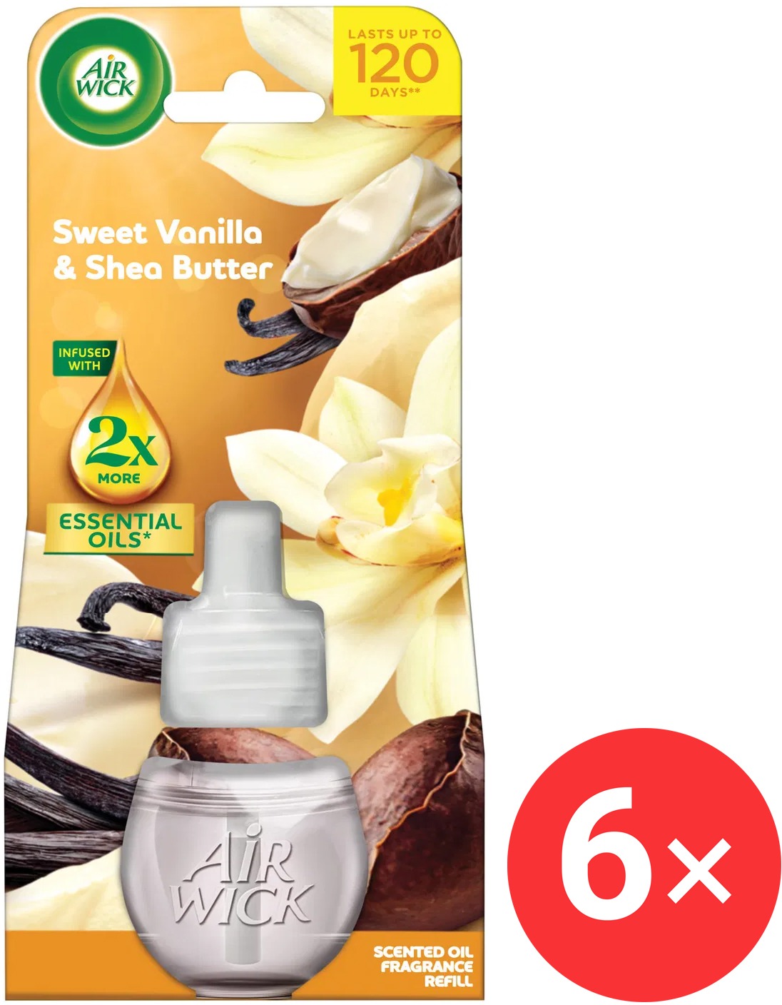 AIR WICK Electric náplň Vanilka a bambucké máslo 6x19 ml