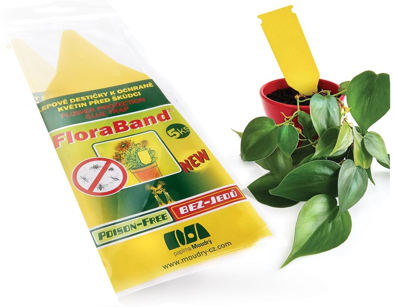 FLORABAND Lepové šipky k ochraně květin před škůdci 5 ks 4,7× 14,8 cm