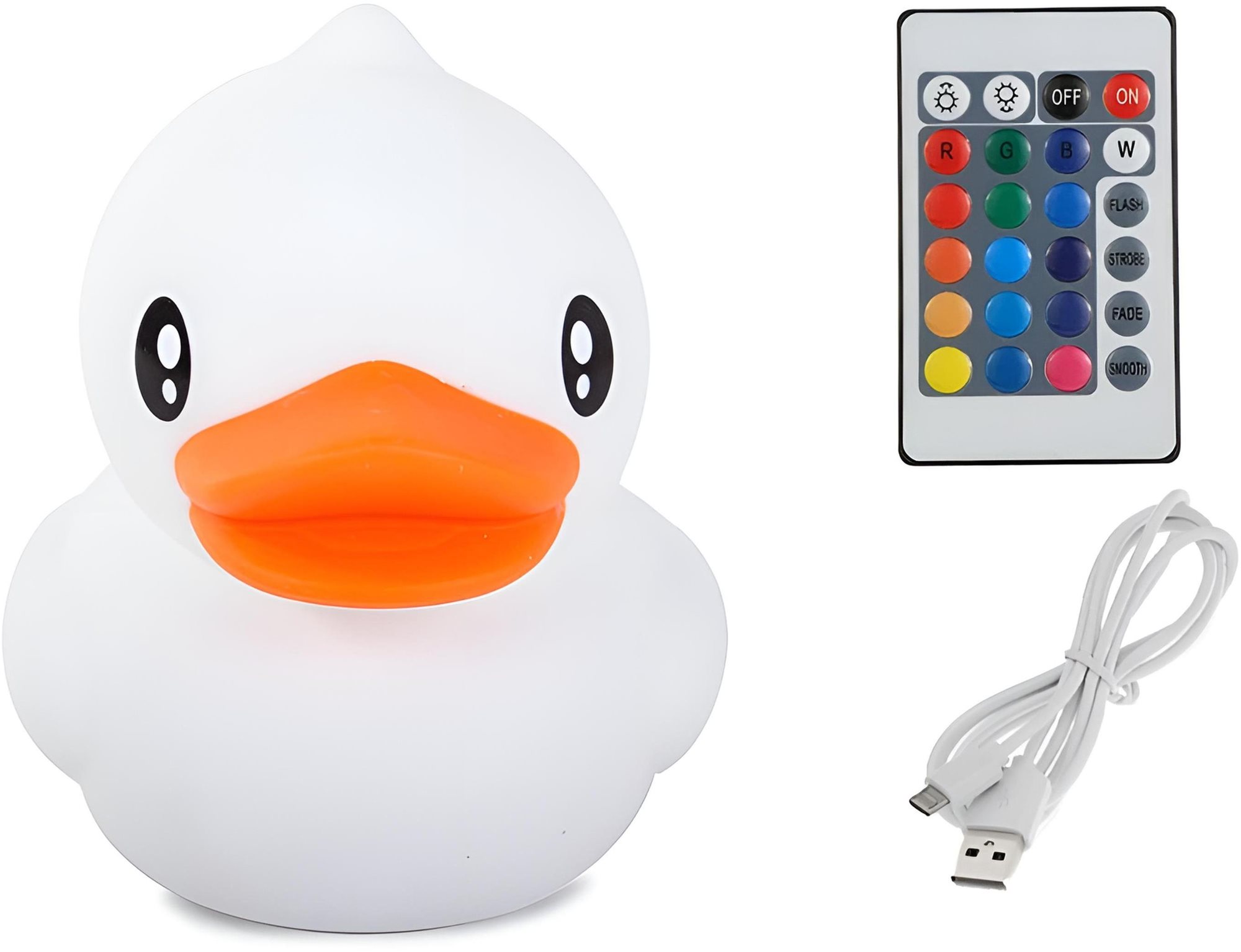 Noční RGB lampička dotyková kačenka USB 1200 mAh s dálkovým ovládáním