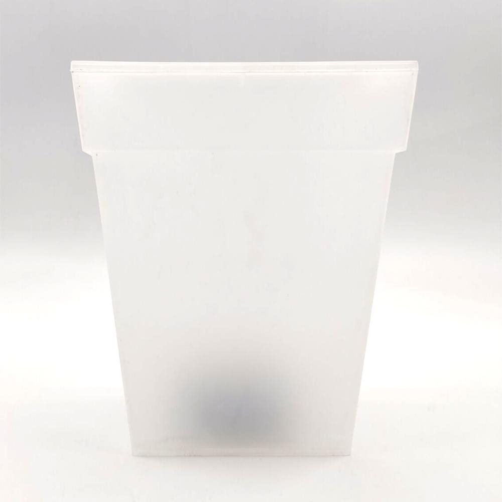 LED solární svítící květináč hranatý studená bílá, iPRO, 1W, studená bílá