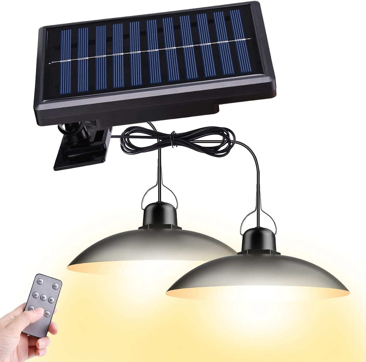 LEDSolar DUO solární závěsné lampy na zahradu s dálkovým ovládáním, iPRO, 8W, teplé světlo