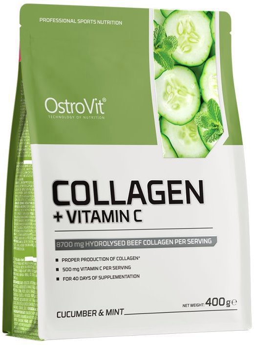 OstroVit Kolagen + Vitamín C, 400 g, Okurkovo-mátová
