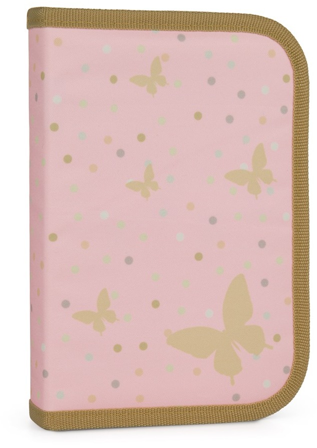 Oxybag Penál 1 p. 2 chlopně, prázdný Oxy GO Motýl pink