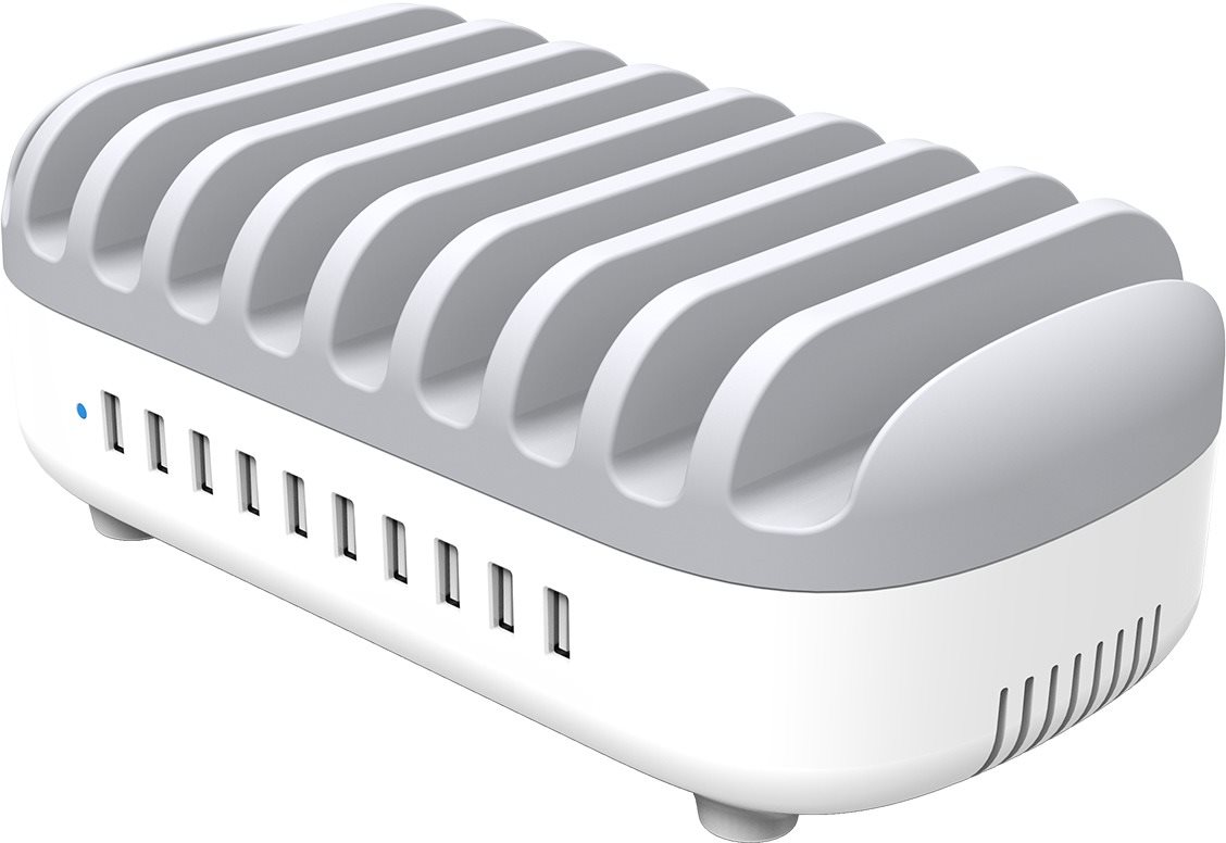 ORICO 120W 10 Port USB Smart Desktop Charging Stand Station White