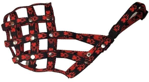 Palkar Nylonový náhubek pro psy vel. 2 22 cm × 7,5 cm černo - červený