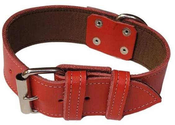 Palkar Obojek z kůže hlazenice pro psy 80 cm × 40 mm červený