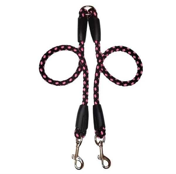 Palkar Vodítko rozdvojka pro psy 50 cm × 14 mm černo - růžové