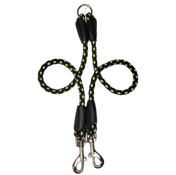 Palkar Vodítko rozdvojka pro psy 50 cm, × 14 mm černo - fosforové