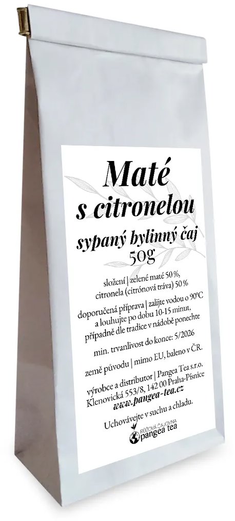 Pangea Tea Maté s citronelou, čaj nečaj 50 g