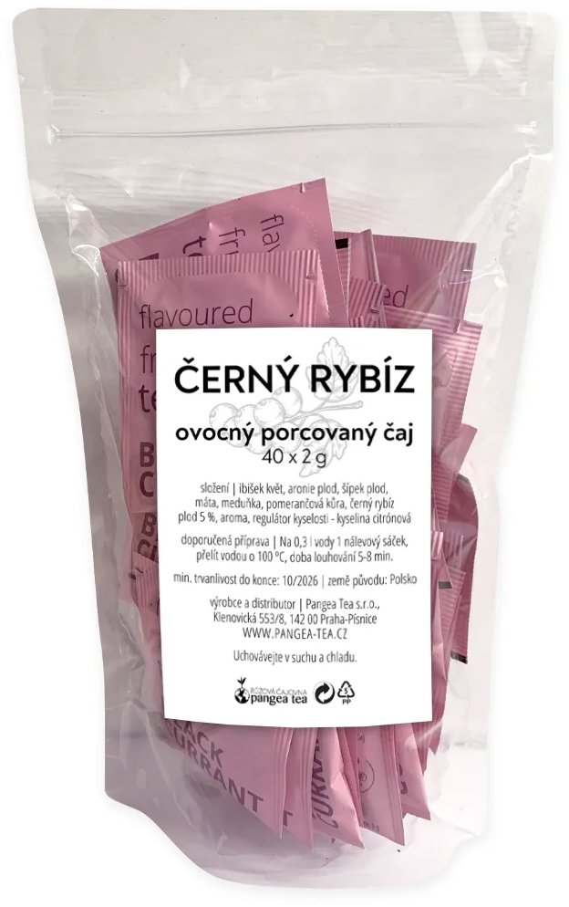 Pangea Tea Blackcurrant / Černý rybíz ovocný čaj, nálevové sáčky