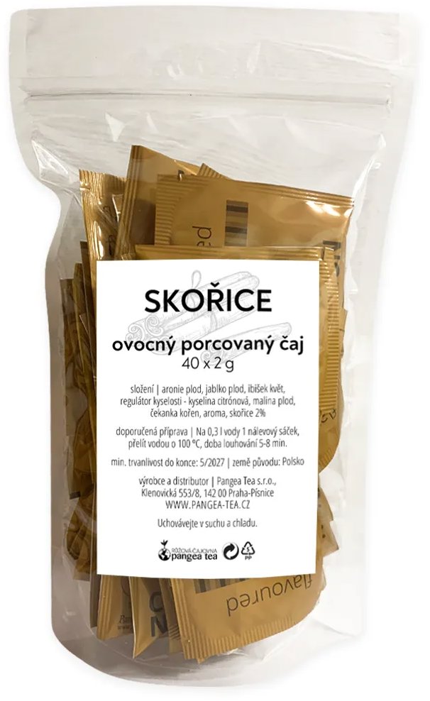 Pangea Tea Cinnamon / Skořice, ovocný porcovaný čaj, nálevové sáčky
