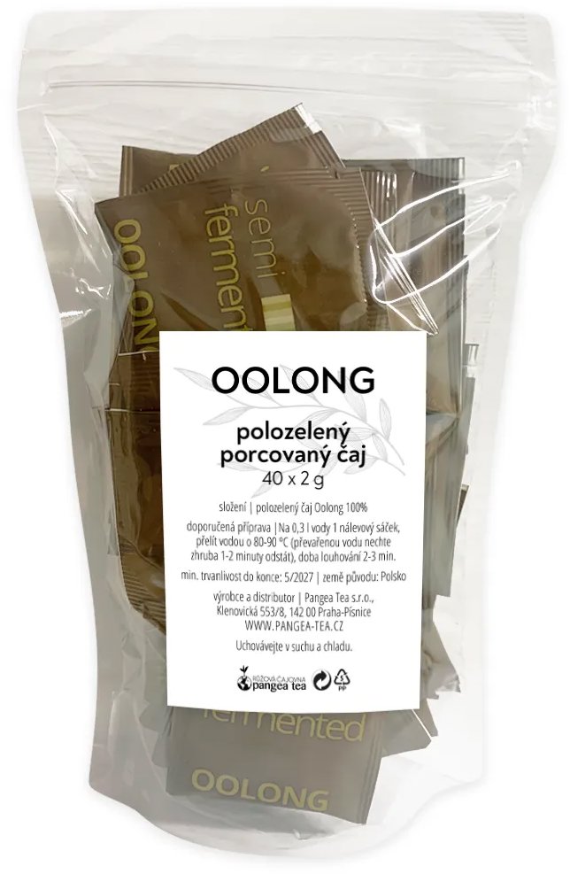 Pangea Tea Oolong / Oolong, polozelený porcovaný čaj, 40 × 2g, nálevové sáčky