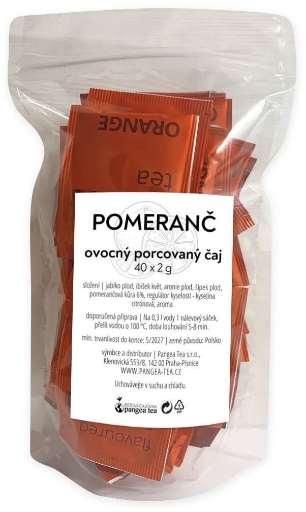 Pangea Tea Orange / Pomeranč, ovocný porcovaný čaj, nálevové sáčky