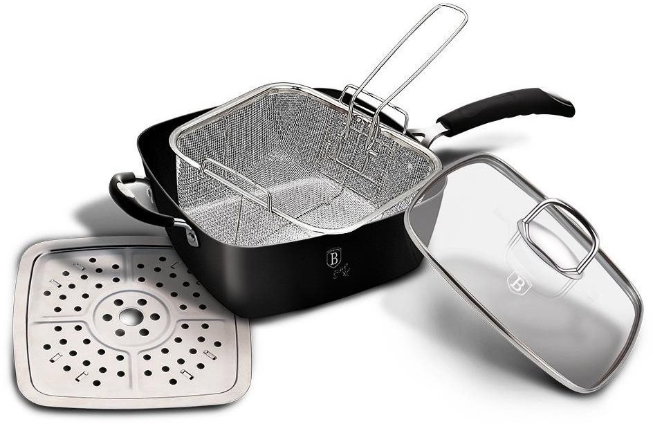 BERLINGERHAUS Pánev hluboká multifunkční s fritovacím košem 24 cm Black Professional Line