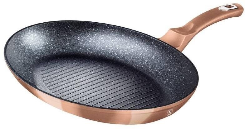 BERLINGERHAUS Pánev na ryby a steaky s mramorovým povrchem 35 cm Rosegold Metallic Line