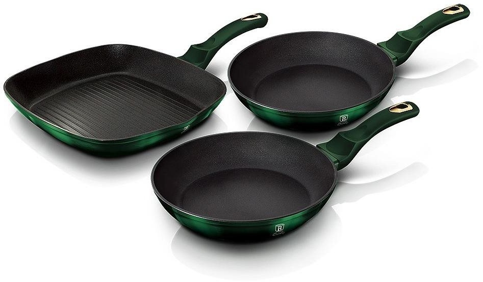 BERLINGERHAUS Pánev s titanovým povrchem sada 3 ks Emerald Collection