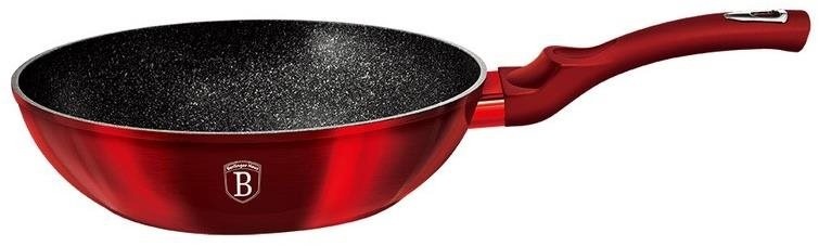 BERLINGERHAUS Pánev Wok s mramorovým povrchem 30 cm Burgundy Metallic Line