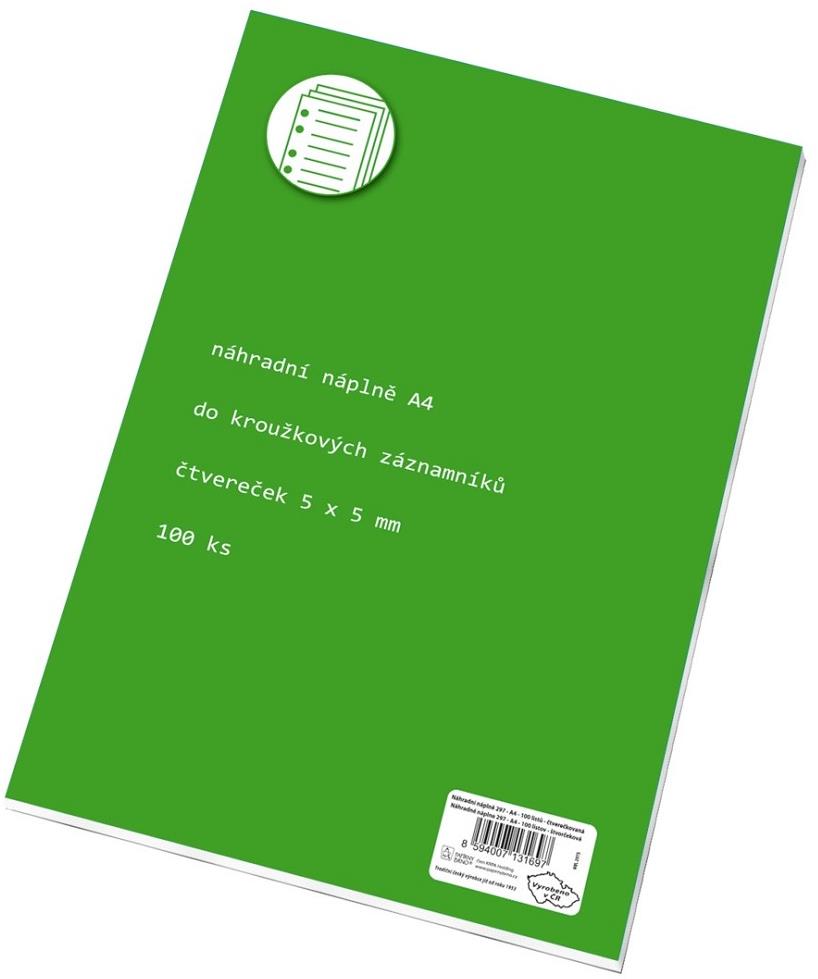 Náhradní vložka pro Papírny Brno Karis blok A4 s čtverečkovým vzorem