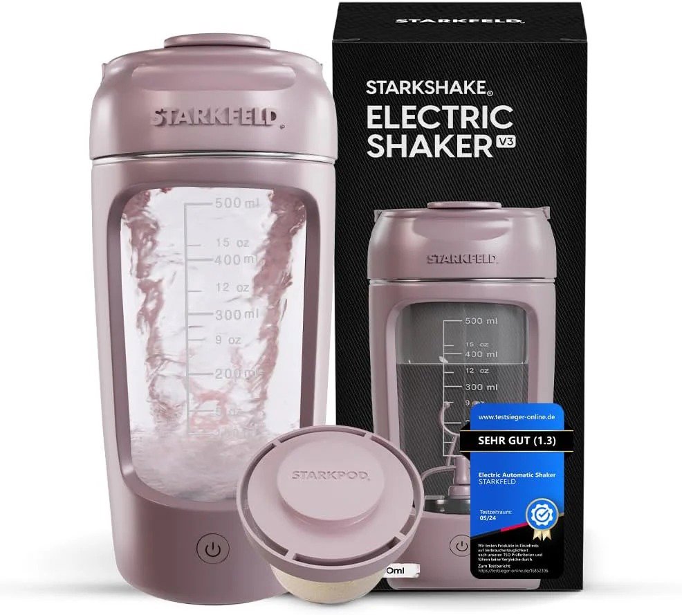 STARKFELD Přenosný elektrický shaker na protein 650 ml, růžový