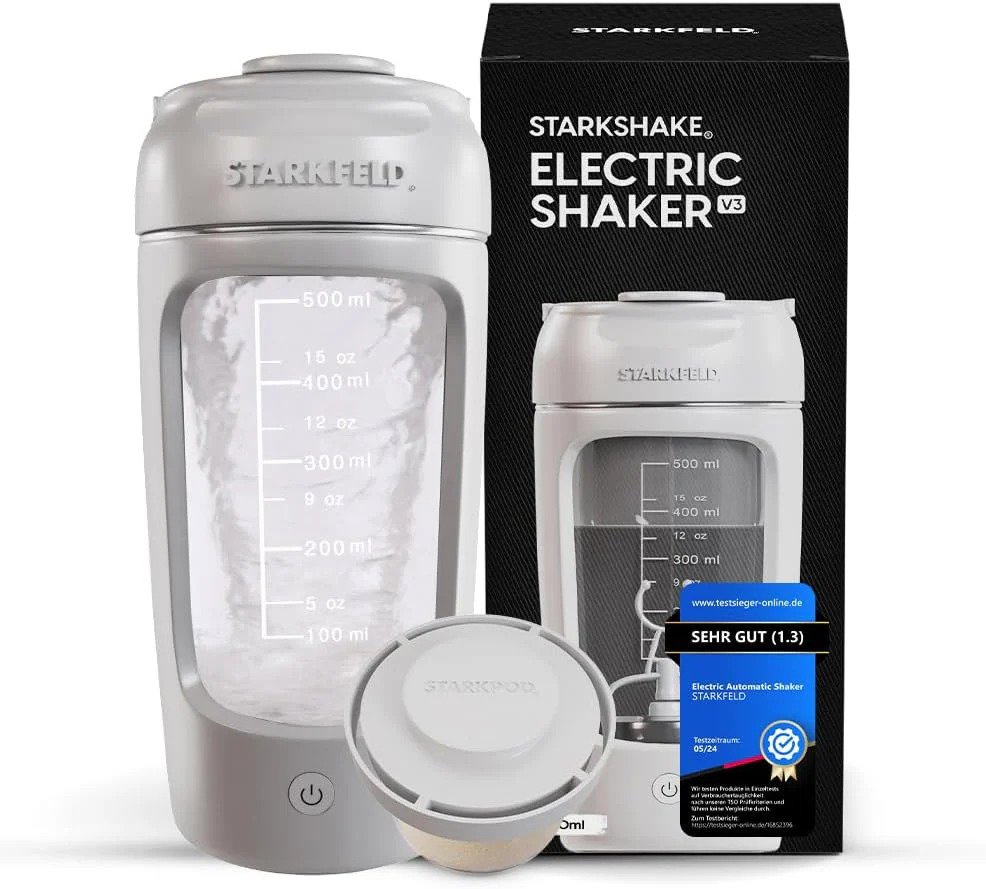 STARKFELD Přenosný elektrický shaker na protein 650 ml, bílý