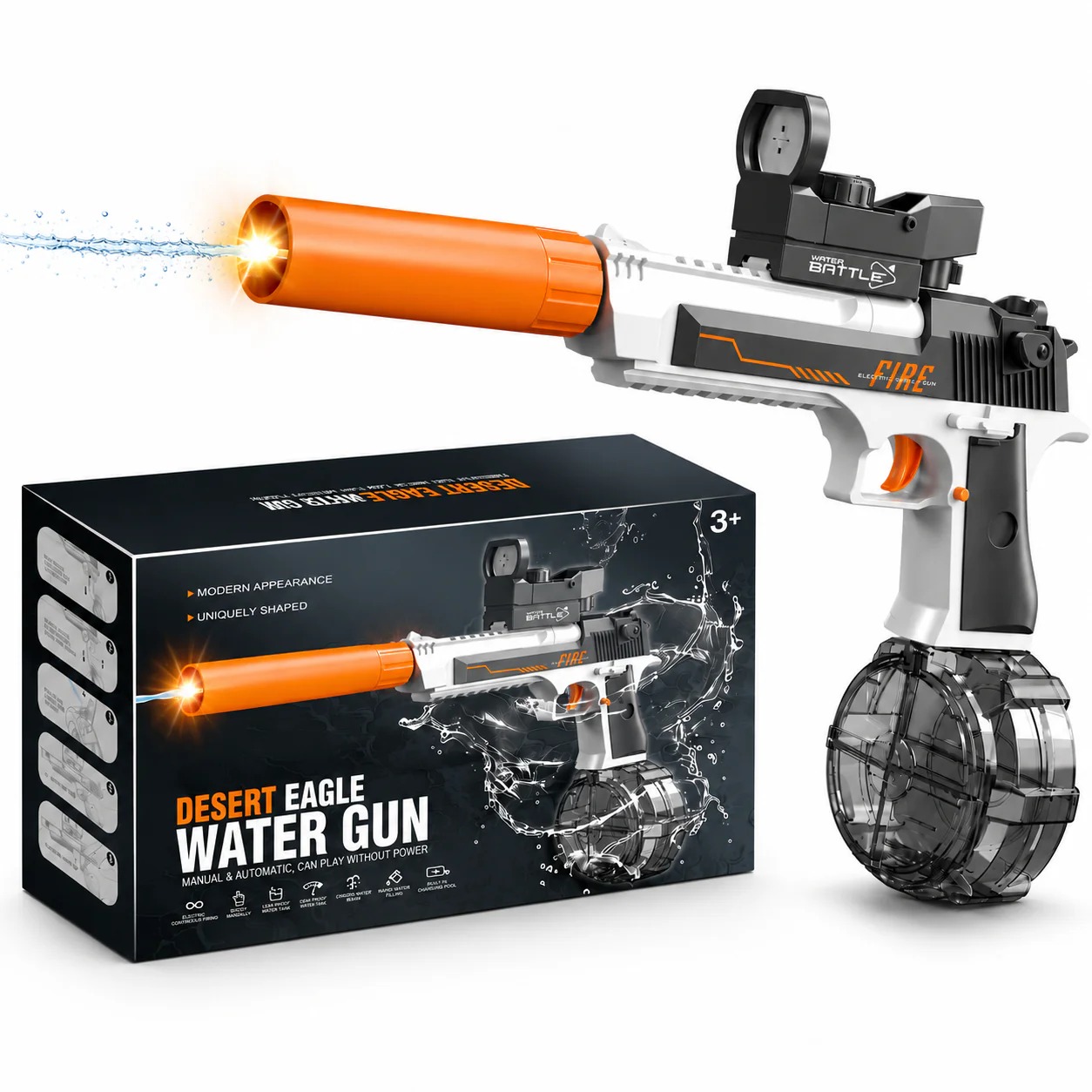 Battle Elektrická vodní pistole Desert Eagle, 425 ml, černá