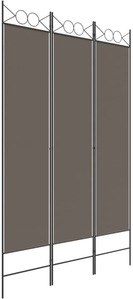 vidaXL Paraván skládací 120 × 200 cm textil, antracitový, 3dílný 350148