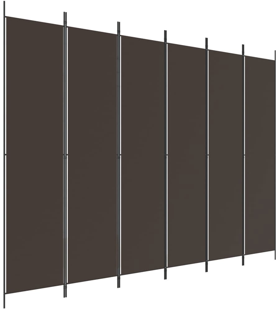 vidaXL Paraván textilní 300 × 220 cm hnědý, 6dílný 350207