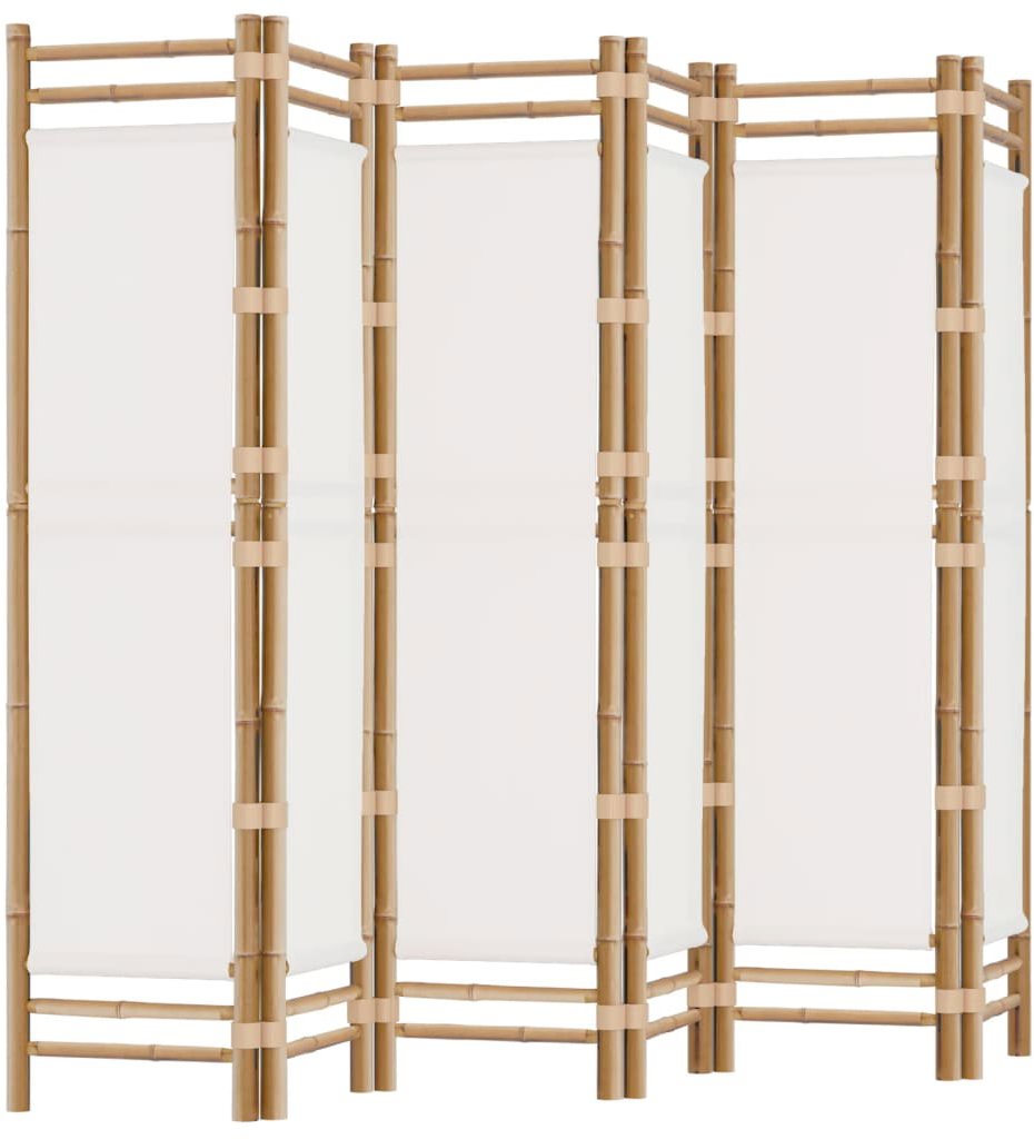 vidaXL Paraván skládací 240 x 180 cm bambus a plátno, 6panelový 350626