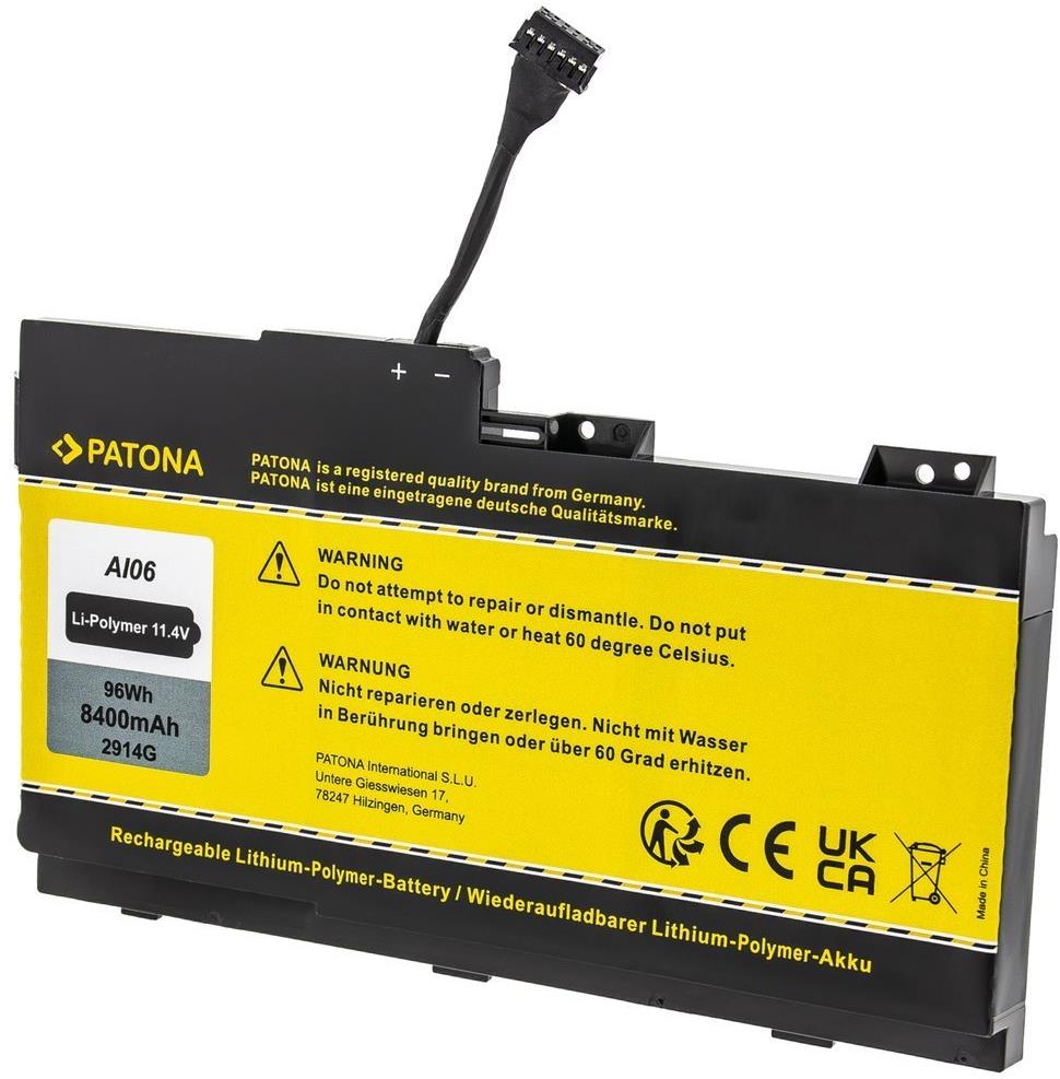 PATONA pro HP ZBook 17 G3 4800mAh Li-Pol 11,4V AI06XL