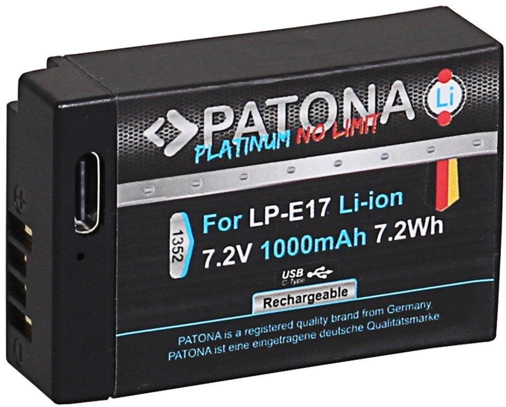 PATONA baterie pro Canon LP-E17 1000mAh Li-Ion Platinum USB-C nabíjení