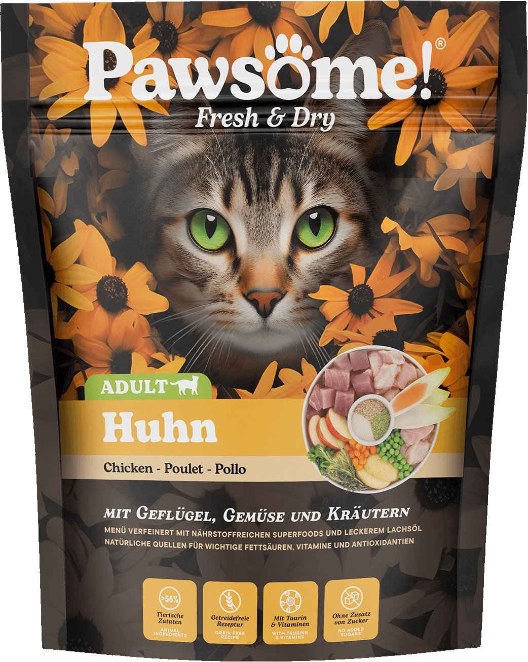 Pawsome! Fresh & Dry Adult Huhn s kuřecím masem 750 g