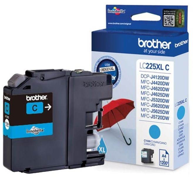 Inkousty Brother LC-225XLC azurová