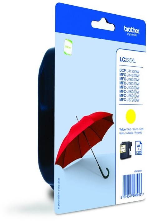 Brother LC-225XLY žlutá - spolehlivý inkoust