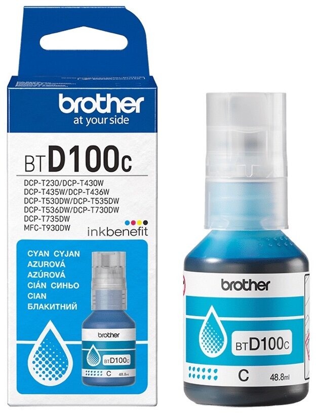 Brother BT-D100C azurový - spolehlivý inkoust