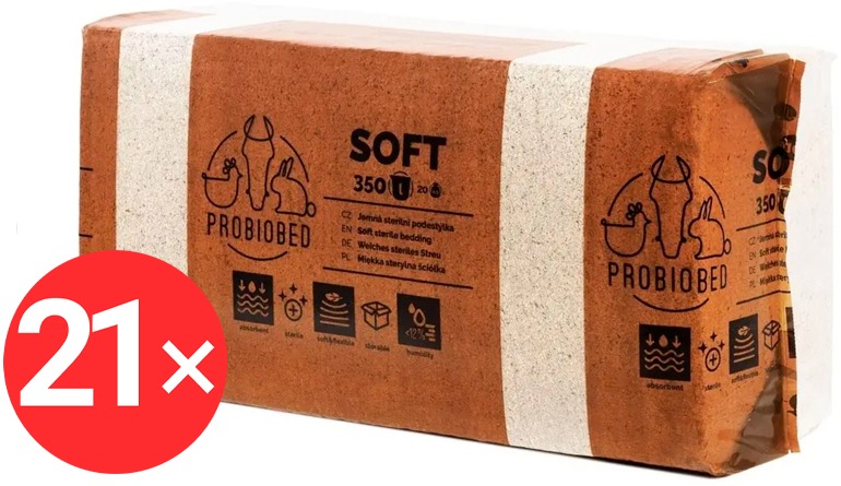 ProBioBED SOFT extra jemná sterilní podestýlka 350 l 20 kg - paleta = 21 ks