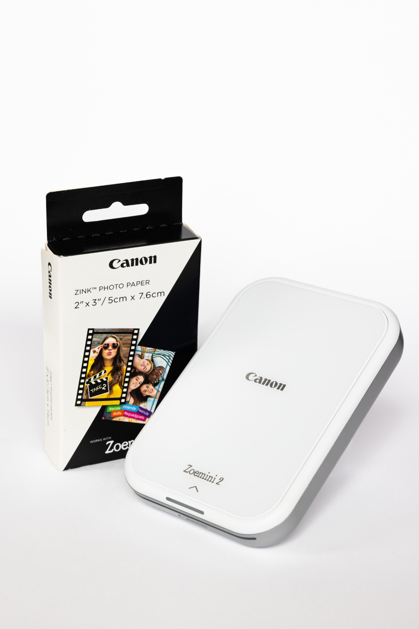 Canon Zoemini 2 bílá tiskárna s papírem