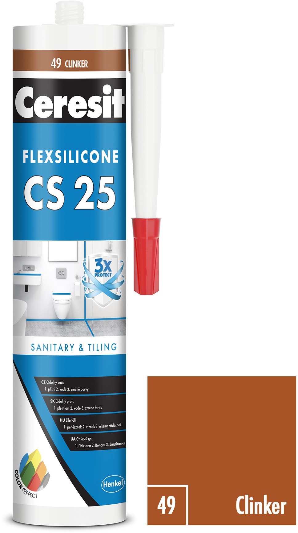 Ceresit Sanitární silikon CS 25 clinker, 280 ml