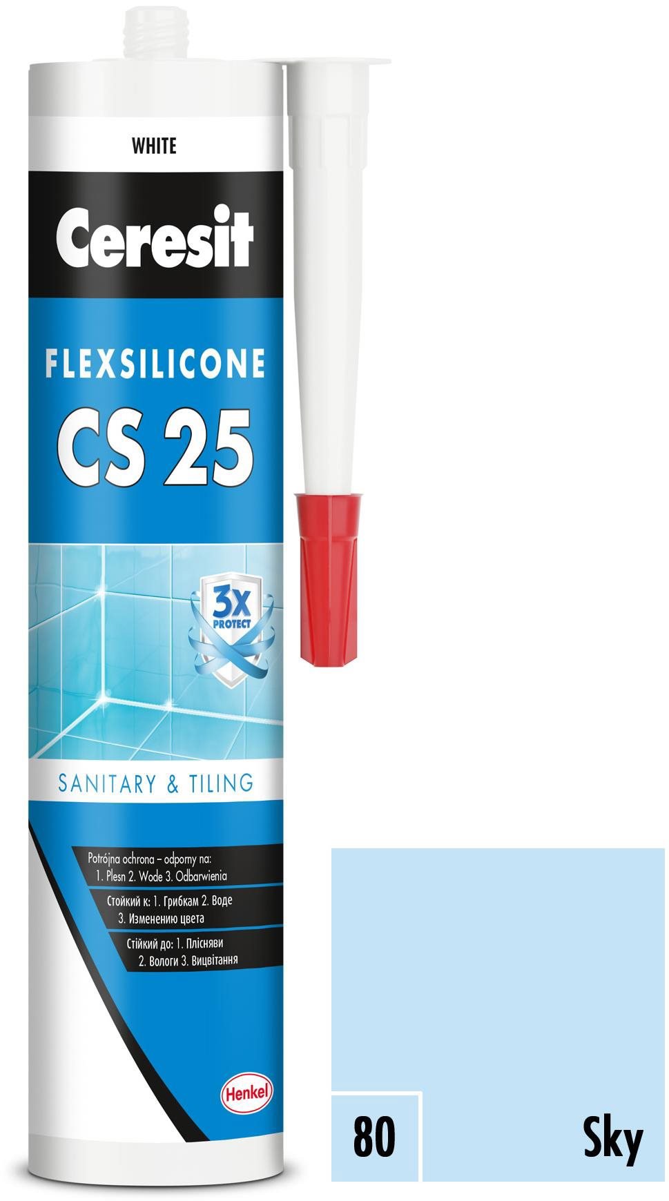 Ceresit Sanitární silikon CS 25 sky, 280 ml