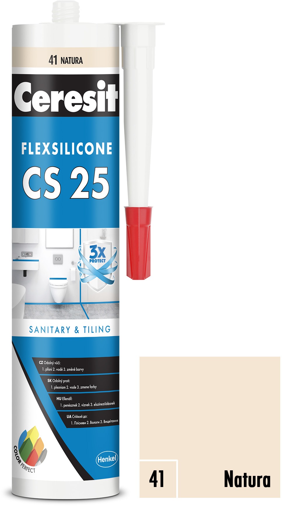 Ceresit Sanitární silikon CS 25 natura, 280 ml