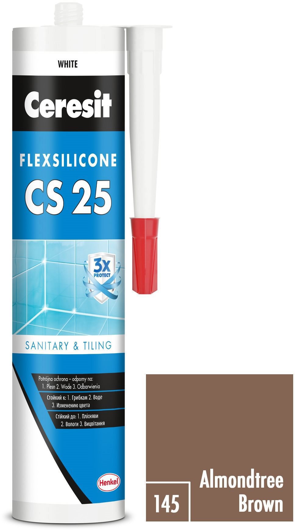 Ceresit Sanitární silikon CS 25 almond brown, 280 ml